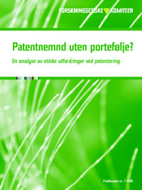 Omslag av rapporten patentnemnd uten portefølje