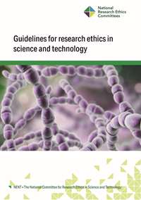 Cover of Guidelines for research ethics in science and technology with an illustration of strings of bacteria used for CRISPR technology