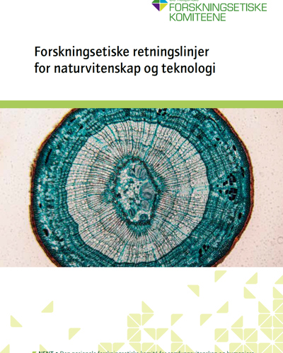 Omslaget til Forskningsetiske retningslinjer for naturvitenskap og teknologi